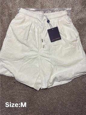 Louis Vuitton Cream Monogram Terry Athletic Shorts